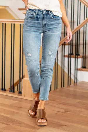 Peyton Mid Rise Tapered Jeans